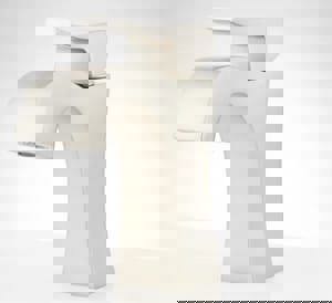 Single Handle Monoblock Bathroom Sink Faucet in Brushed Nickel